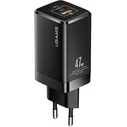 USAMS Wall Charger T41 USB-C+USB GaN 47W PD+QC Fast Charging black CC137TC01 (US-CC137)