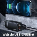 USAMS Wall Charger T41 USB-C+USB GaN 47W PD+QC Fast Charging black CC137TC01 (US-CC137)