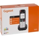 Gigaset Easy 500 Μαύρο Ασύρματο Τηλέφωνο DECT για Ηλικιωμένους 5.8 cm / 2.2" Έγχρωμη Οθόνη, Κουμπί SOS, Οπτική Σήμανση Κλήσης, Βιβλίο Επαφών