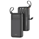 Power Bank XO 20.000 mAh, με 4 καλώδια (1x USB-Α, 1x USB Type-C, 1x micro USB, 1x Lightning) Μαύρο