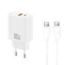 XO CE42 GaN Charger 30W (1x USB-C PD + 1x USB-A) with 1m USB-C to USB-C Cable