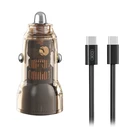 XO Universal Car Charger 60W (1x USB-A + 1x USB-C) with 1 m Detachable USB-C Cable