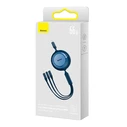 Καλώδιο USB Baseus Bright Mirror 3 USB 3-in-1 for micro USB/USB-C/Lightning 66W/2A 1.1m (Blue)