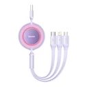 Καλώδιο USB Baseus Bright Mirror 3, USB 3-in-1 for micro USB / USB-C / Lightning 66W / 2A 1.1m (Purple)