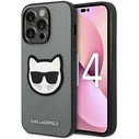 Karl Lagerfeld KLHCP14LSAPCHG Apple iPhone 14 Pro hardcase silver Saffiano Choupette Head Patch