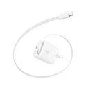 Belkin BOOST Charge Pro 67W Dual GaN φορτιστής τοίχου με ανασυρόμενο καλώδιο USB‑C (WCH022KQWH) - Λευκό
