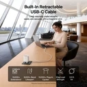 Belkin BOOST Charge Pro 67W Dual GaN φορτιστής τοίχου με ανασυρόμενο καλώδιο USB‑C (WCH022KQWH) - Λευκό