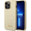 Guess GUHCP14LHGGSHD Apple iPhone 14 Pro gold hard case Glitter Script