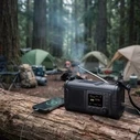 Lenco PDR-055 Portable Rechargeable DAB+ Emergency Radio with Bluetooth - Grey