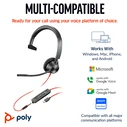 Ακουστικά VOIP HP Poly Blackwire C3315 Mono USB-C/A & 3.5 mm