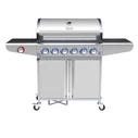 Campfire Gas Barbecue Grill with 6 Burners + Side Burner, LED Switches - Stainless Steel (Inox)
