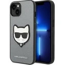 Karl Lagerfeld KLHCP14MSAPCHG Apple iPhone 14 Plus / 15 Plus hardcase silver Saffiano Choupette Head Patch