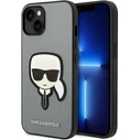 Karl Lagerfeld KLHCP14MSAPKHG Apple iPhone 14 Plus / 15 Plus silver hardcase Saffiano Karl`s Head Patch