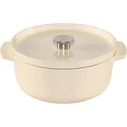 KitchenAid Cast Iron Bräter / Braiser with Lid 26 cm 5.2 L - Cream (Model CC006059-001)