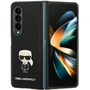 Karl Lagerfeld KLHCZFD4IKMSBK Samsung Galaxy Z Fold 4 black book Saffiano Ikonik Metal