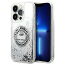 Karl Lagerfeld KLHCP14LLCRSGRS Apple iPhone 14 Pro silver hardcase Liquid Glitter RSG