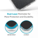 Speck Presidio Perfect-Clear Glitter MagSafe MICROBAN Apple iPhone 14 Plus / 15 Plus (Clear / Gold Glitter)