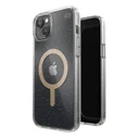 Speck Presidio Perfect-Clear Glitter MagSafe MICROBAN Apple iPhone 14 Plus / 15 Plus (Clear / Gold Glitter)