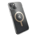 Speck Presidio Perfect-Clear Glitter MagSafe MICROBAN Apple iPhone 14 Plus / 15 Plus (Clear / Gold Glitter)