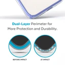 Speck Presidio Perfect-Clear Impact Geometry MICROBAN Apple iPhone 14 Plus / 15 Plus (Clear / Grounded Purple)