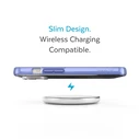 Speck Presidio Perfect-Clear Impact Geometry MICROBAN Apple iPhone 14 Plus / 15 Plus (Clear / Grounded Purple)