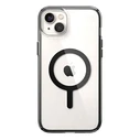 Speck Presidio Perfect-Clear Impact Geometry MagSafe MICROBAN Apple iPhone 14 Plus / 15 Plus (Clear / Black)