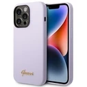 Guess GUHCP14LSLSMU Apple iPhone 14 Pro purple hard case Silicone Vintage Gold Logo