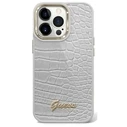 Guess GUHCP14MHGCRHS Apple iPhone 14 Plus / 15 Plus silver hardcase Croco Collection
