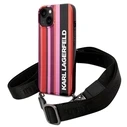 Karl Lagerfeld KLHCP14SSTSTP Apple iPhone 14 hardcase pink Color Stripes Strap