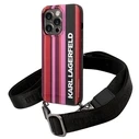 Karl Lagerfeld KLHCP14LSTSTP Apple iPhone 14 Pro hardcase pink Color Stripes Strap