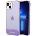Guess GUHCP14SHGCOU Apple iPhone 14 purple hardcase Translucent