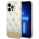 Guess GUHCP14XHG4MHG Apple iPhone 14 Pro Max gold hardcase 4G Pattern Script