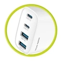 Mobile Origin Φορτιστής Χωρίς Καλώδιο GaN με 2 Θύρες USB-A και 2 Θύρες USB-C 40W Power Delivery Λευκός (MO-40WCH-PW22)