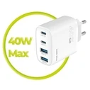 Mobile Origin Φορτιστής Χωρίς Καλώδιο GaN με 2 Θύρες USB-A και 2 Θύρες USB-C 40W Power Delivery Λευκός (MO-40WCH-PW22)