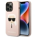 Karl Lagerfeld KLHCP14LSLKHLP Apple iPhone 14 Pro hardcase pink Silicone Karl`s Head