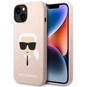 Karl Lagerfeld KLHMP14MSLKHLP Apple iPhone 14 Plus / 15 Plus hardcase light pink Silicone Karl`s Head Magsafe