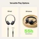 Belkin Soundform Mini 2 Ασύρματα/Ενσύρματα On‑Ear Ακουστικά, Μαύρο, 55 ώρες