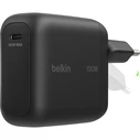 Belkin BOOSTCharge 100W USB‑C GaN Φορτιστής Τοίχου με Πτυσσόμενο Φις - Μαύρο (WCH025KQBK)