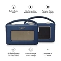 Roberts Revival Uno Solar Portable DAB+/FM Radio with Bluetooth - Midnight Blue