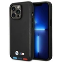 BMW BMHMP14L22PTDK Apple iPhone 14 Pro black Leather Stamp Tricolor Magsafe