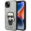 Karl Lagerfeld KLHCP14MGFKPG Apple iPhone 14 Plus / 15 Plus hardcase silver Glitter Flakes Ikonik