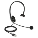 Multimedia Headsets Delock με μικρόφωνο 27177, mono, USB, volume control, μαύρα