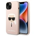 Karl Lagerfeld KLHCP14MSLKHLP Apple iPhone 14 Plus / 15 Plus hardcase pink Silicone Karl`s Head