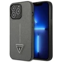 Guess GUHCP14XPSATLG Apple iPhone 14 Pro Max silver hardcase SaffianoTriangle Logo