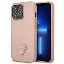 Guess GUHCP14XPSATLP Apple iPhone 14 Pro Max pink hardcase SaffianoTriangle Logo