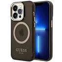 Guess GUHMP14LHTCMK Apple iPhone 14 Pro black hard case Gold Outline Translucent MagSafe