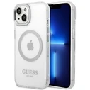 Guess GUHMP14MHTRMS Apple iPhone 14 Plus / 15 Plus silver hard case Metal Outline Magsafe