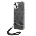 Guess GUOHCP14MH4STK Apple iPhone 14 Plus / 15 Plus black hardcase 4G Print Strap