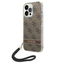 Guess GUOHCP14XH4STW Apple iPhone 14 Pro Max brown hardcase 4G Print Strap