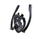 Fortis Full-Face Silicone Diving/Snorkel Mask Black with Dual Breather